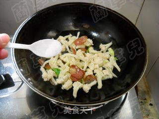 腊味菜花粉丝煲的做法步骤:7
