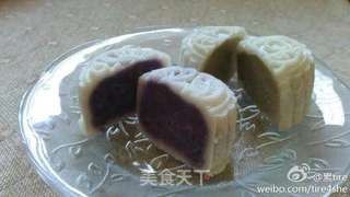 自制馅料－－紫薯、抹茶冰皮月饼的做法步骤：9