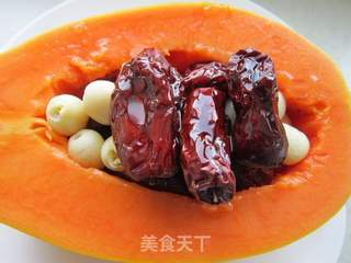 秋冬美白佳品——木瓜红枣莲子蜜的做法步骤:8
