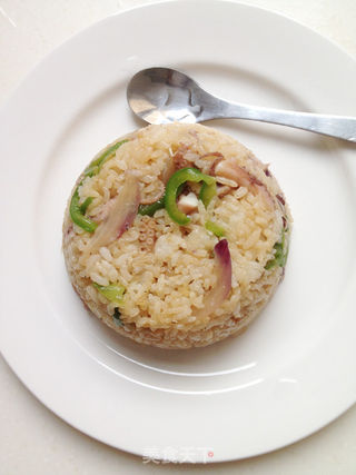 仿必胜客版章鱼炒饭的做法步骤:7