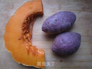 南瓜紫薯吐司的做法步骤:2