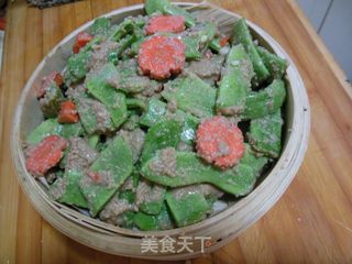 粉蒸四季豆——玉食私房菜的做法步骤：8