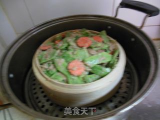 粉蒸四季豆——玉食私房菜的做法步骤：9