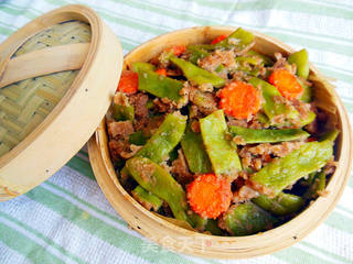 粉蒸四季豆——玉食私房菜的做法步骤:11
