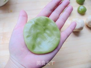 它有淡淡的抹茶香——广式抹茶白豆沙月饼的做法步骤：8