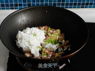 猪头肉炒饭的做法步骤：8