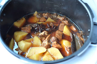 压力煲土豆炖牛肉的做法步骤:15