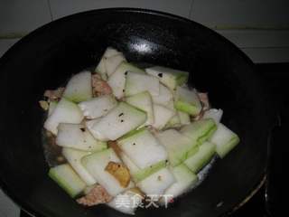 豆豉肉片烧冬瓜的做法步骤：5