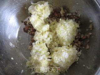 娃娃菜肉丁饼的做法步骤:4