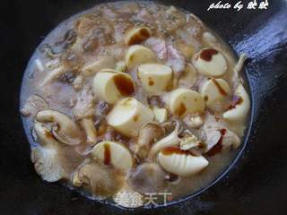 平菇豆腐烧肉的做法步骤:10