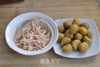 鸡丝栗子粥的做法步骤:2