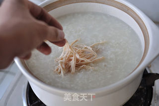 鸡丝栗子粥的做法步骤:4