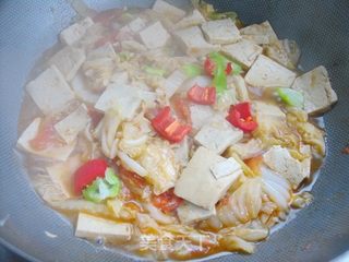 让你吃得热热火火舒舒服服——大白菜煎豆腐的做法步骤:12