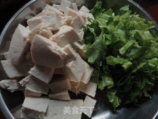 红烧版----菜叶炖豆腐的做法步骤：3