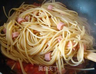 黑椒茄汁灯笼意面的做法步骤:11