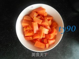蜜豆版【木瓜牛奶汤】的做法步骤:2