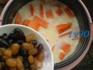 蜜豆版【木瓜牛奶汤】的做法步骤:4