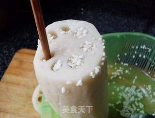 桂花蜜汁糯米藕的做法步骤:4