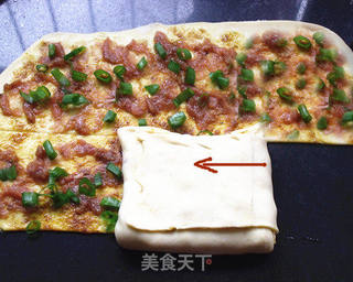 咖喱肉末千层饼的做法步骤：10