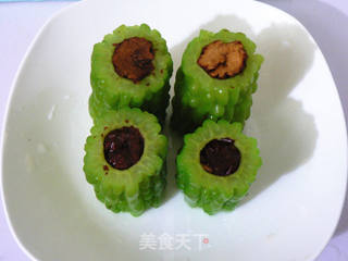 苦瓜酿红枣的做法步骤:4