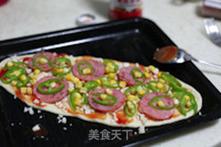 披萨凶猛---《薄饼火腿pizza》的做法步骤：11