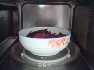豆浆紫薯豆沙饼的做法步骤:6