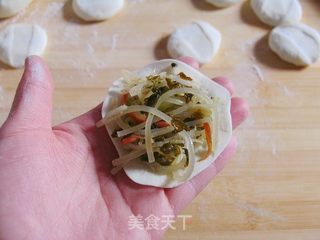 豆浆用吃的——豆浆素馅水煎包的做法步骤:11