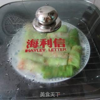 蚝油翡脆包菜卷的做法步骤：9