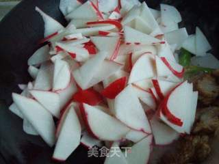 红萝卜黑木耳炒五花肉的做法步骤:8