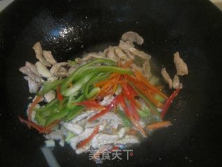 家常炒面-杏鲍菇肉丝炒面的做法步骤:7
