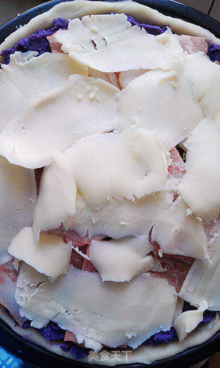 紫薯豆渣培根披萨的做法步骤:5