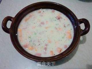 教你如何煮好砂锅饭——豆浆五彩砂锅饭的做法步骤:7