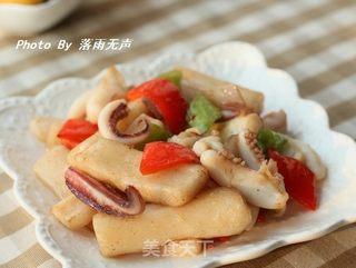 鱿鱼炒年糕的做法步骤:12