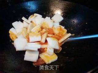 西红柿鸡蛋炒年糕的做法步骤:10