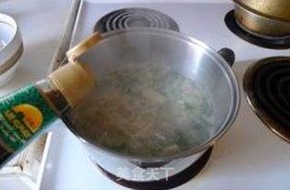 油菜虾皮疙瘩汤的做法步骤:11