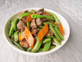 甜蜜豆炒牛肉的做法步骤:12