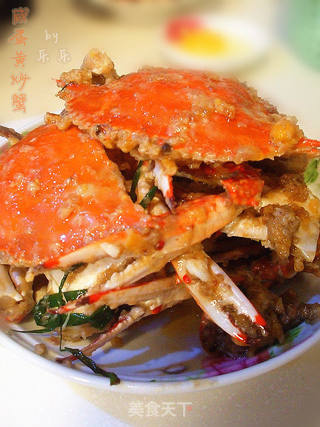 咸蛋黄炒蟹的做法步骤:4