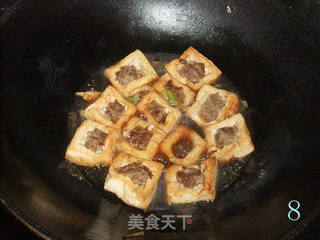 蚝油豆腐镶肉的做法步骤:8