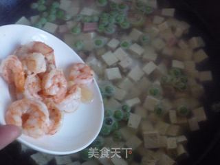 【史云生原汁上汤试用报告】鲜虾豆腐羹的做法步骤：10