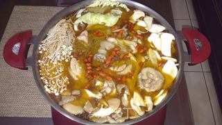 麻油鸡蔬菜锅的做法步骤:6