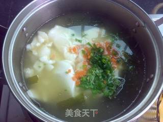 【史云生原汁上汤试用报告】螺旋藻豆花汤的做法步骤:5