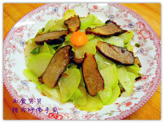 腊肉炒佛手瓜的做法步骤:12