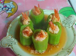 丝瓜鲜虾盅的做法步骤:5