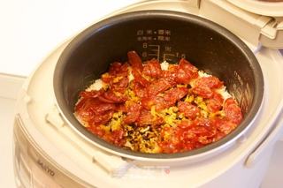 腊味饭配烤鲜鱿鱼的做法步骤:2