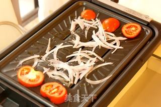 腊味饭配烤鲜鱿鱼的做法步骤:4