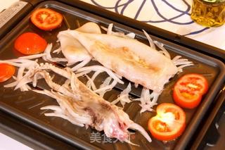 腊味饭配烤鲜鱿鱼的做法步骤:5