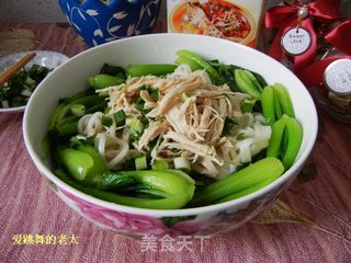 史云生原汁上汤鸡丝青菜面的做法步骤:9