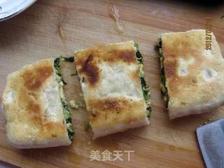 油菜鸡蛋煎饼的做法步骤:17