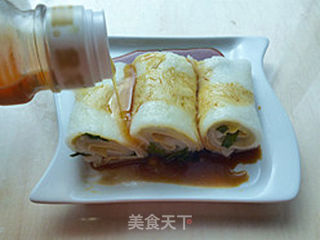 鸡蛋肠粉的做法步骤:9