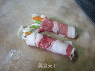 双色金针菇肥牛卷的做法步骤:4